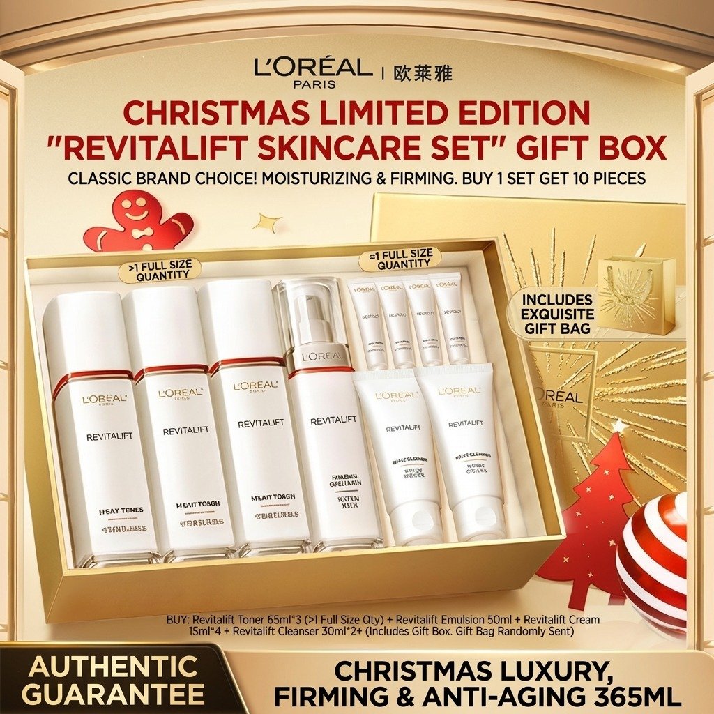 ✨巴黎欧莱雅复颜水乳洁霜圣诞礼盒